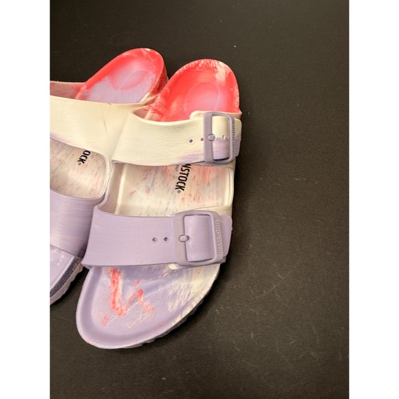 Birkenstock Purple White Two Strap EVA Arizona Essentials Sandal Size 9 - 9 1/2 - Picture 2 of 8